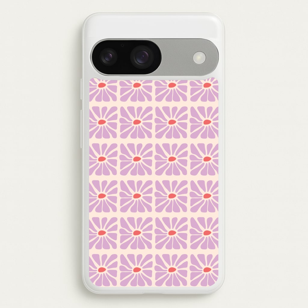 Square Abstract Flowers Mauve Phone Case
