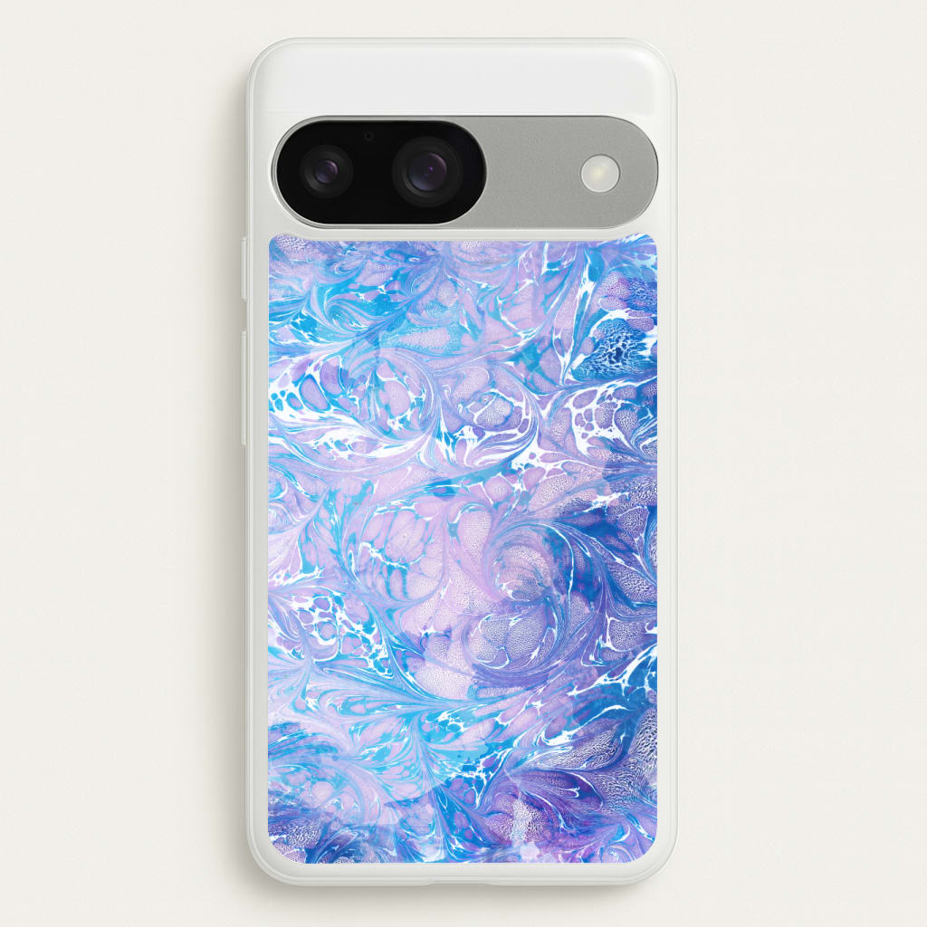 Sea Blue Swirly Marble Phone Case