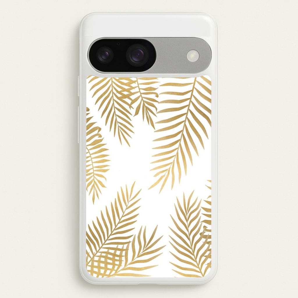 Gold Palm Leaf Pattern Phone Case