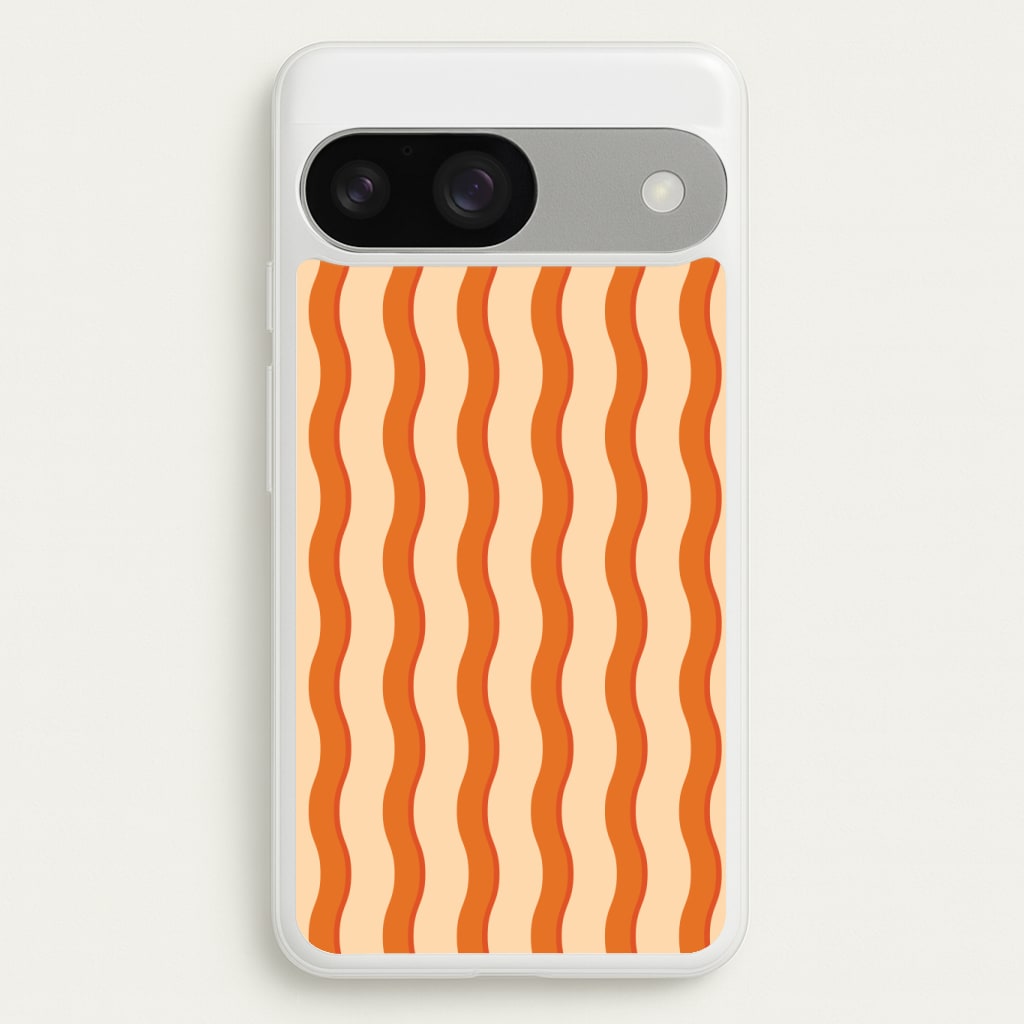 Orange Wavy Stripes Pattern Phone Case