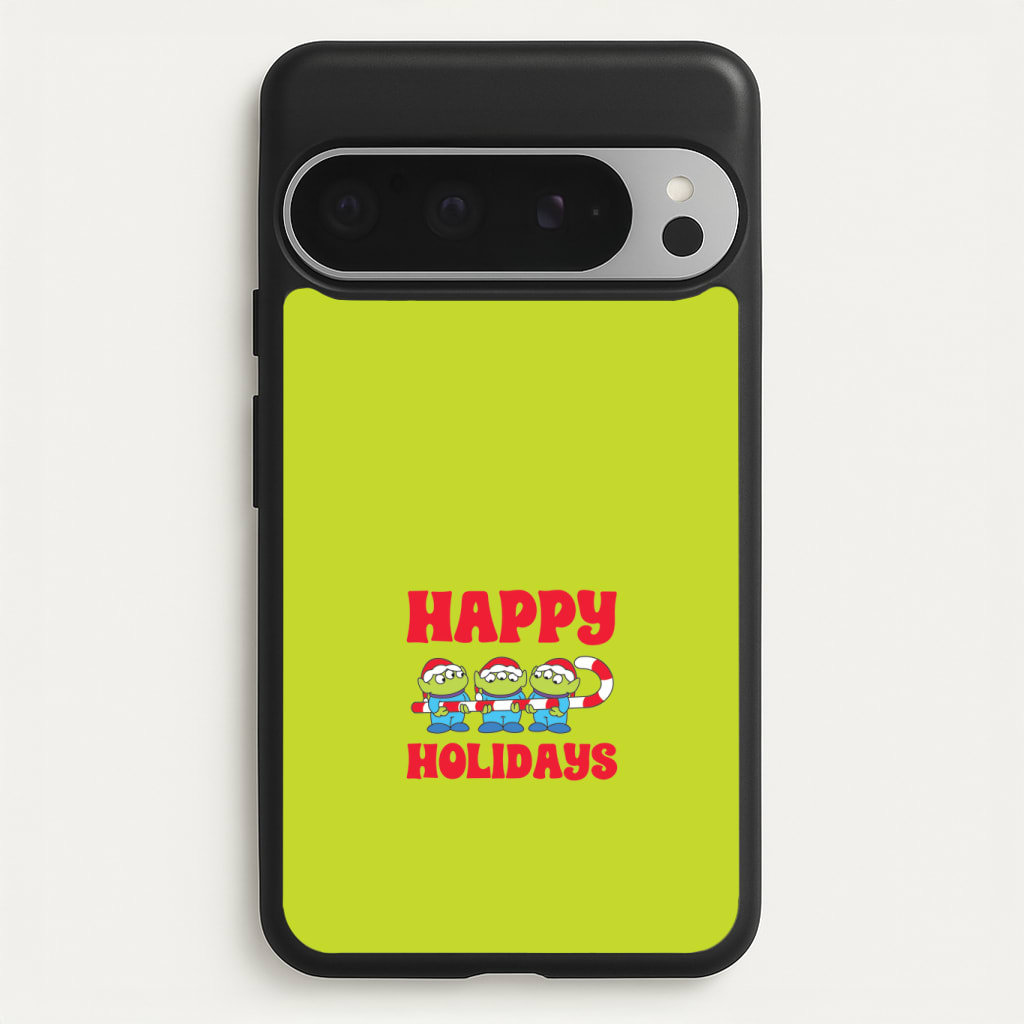 Happy Holidays Cute Green Aliens Phone Case