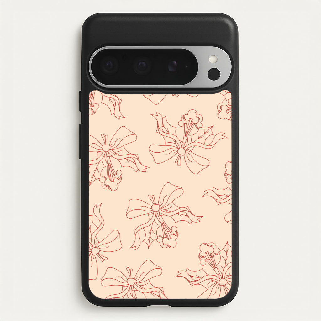 Cartoon Mouse Holly Pattern Phone Case