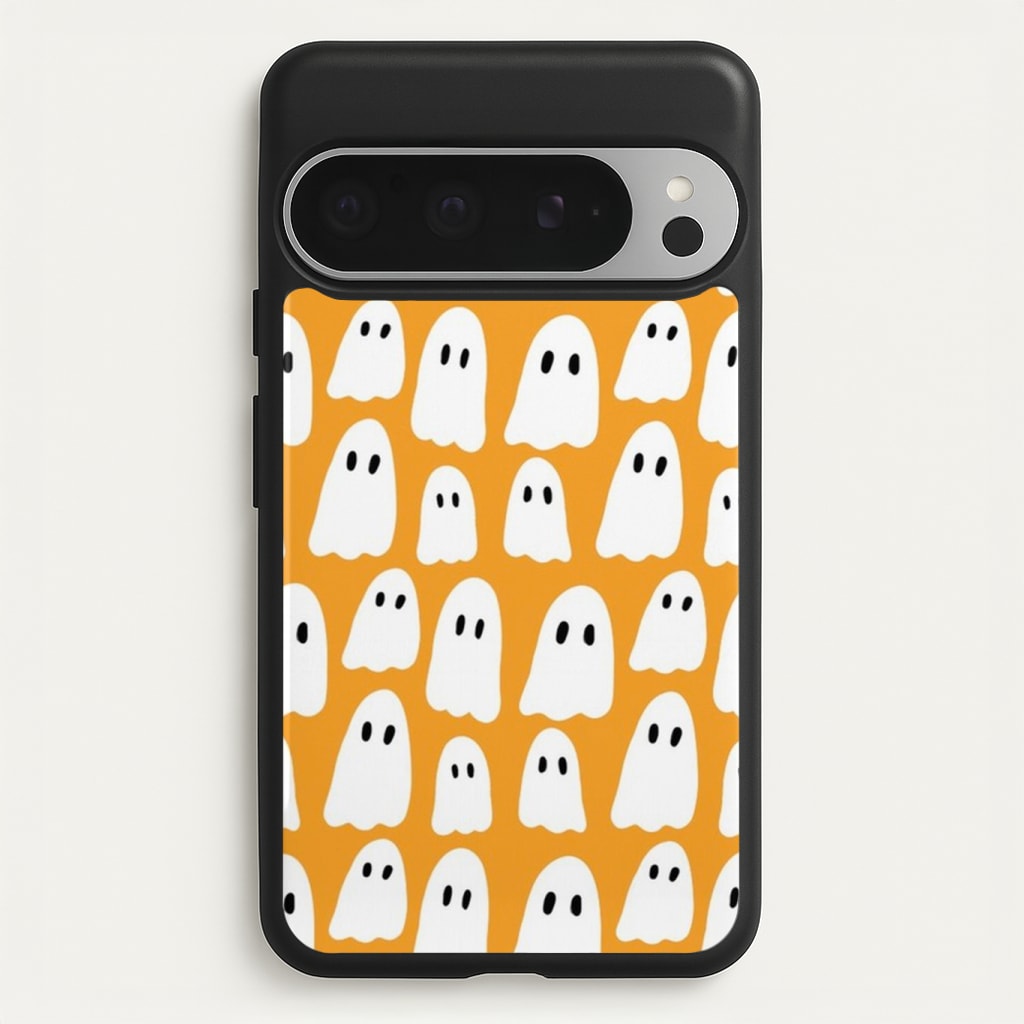 Orange Ghost Halloween Pattern Phone Case