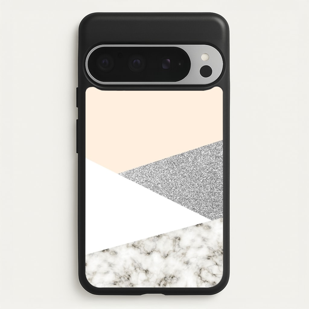 Abstract Marble and Silver Pattern Phone Case
