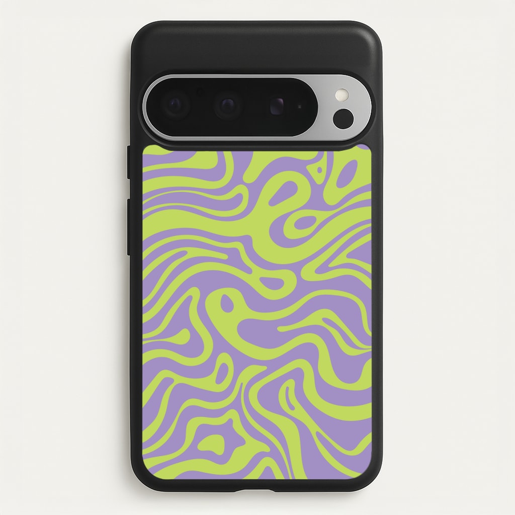 Green And Purple Waves Pattern Phone Case