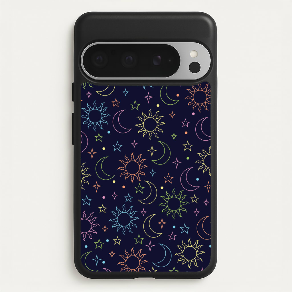 Sun, Moon And Stars Pattern Rainbow Phone Case