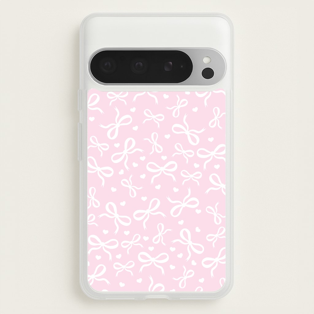 Coquette Bows And Hearts Baby Pink Phone Case