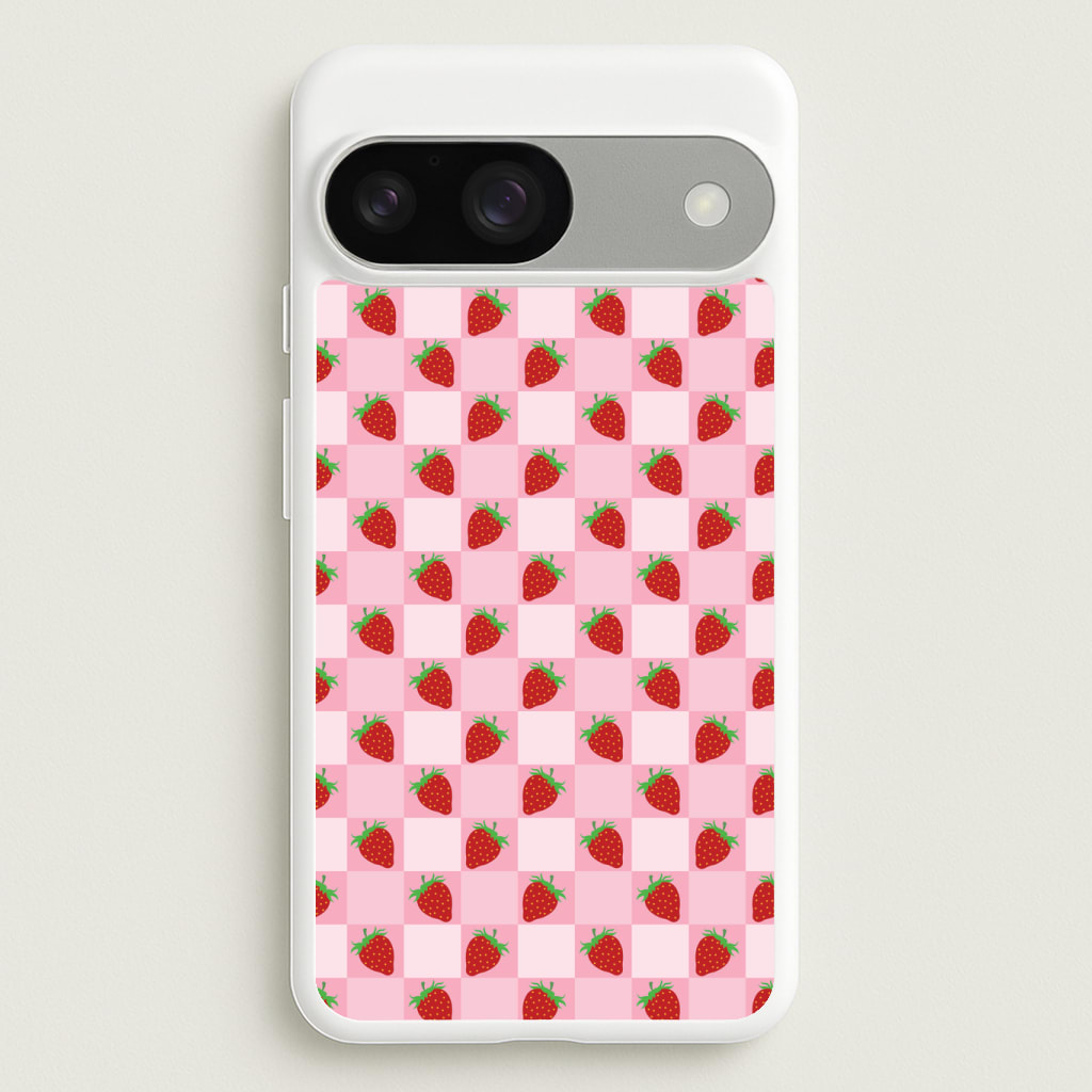 Checkered Strawberries Pattern Phone Case