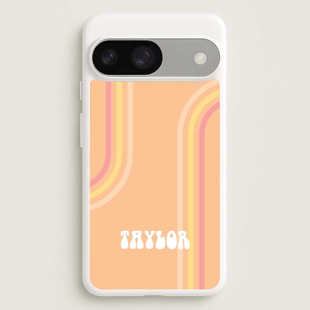 Retro Orange Personalised Name Phone Case