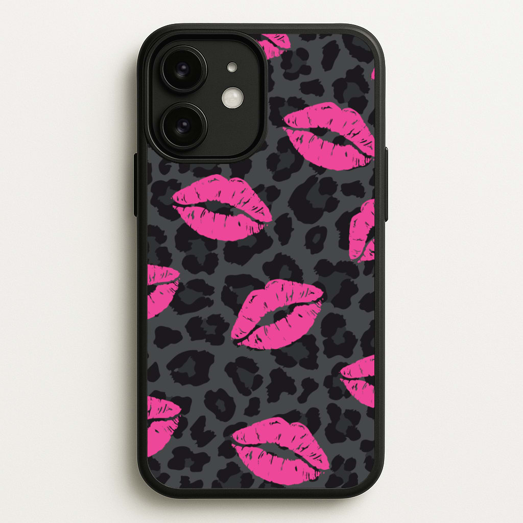 Pink Lipstick Cheetah Print Phone Case