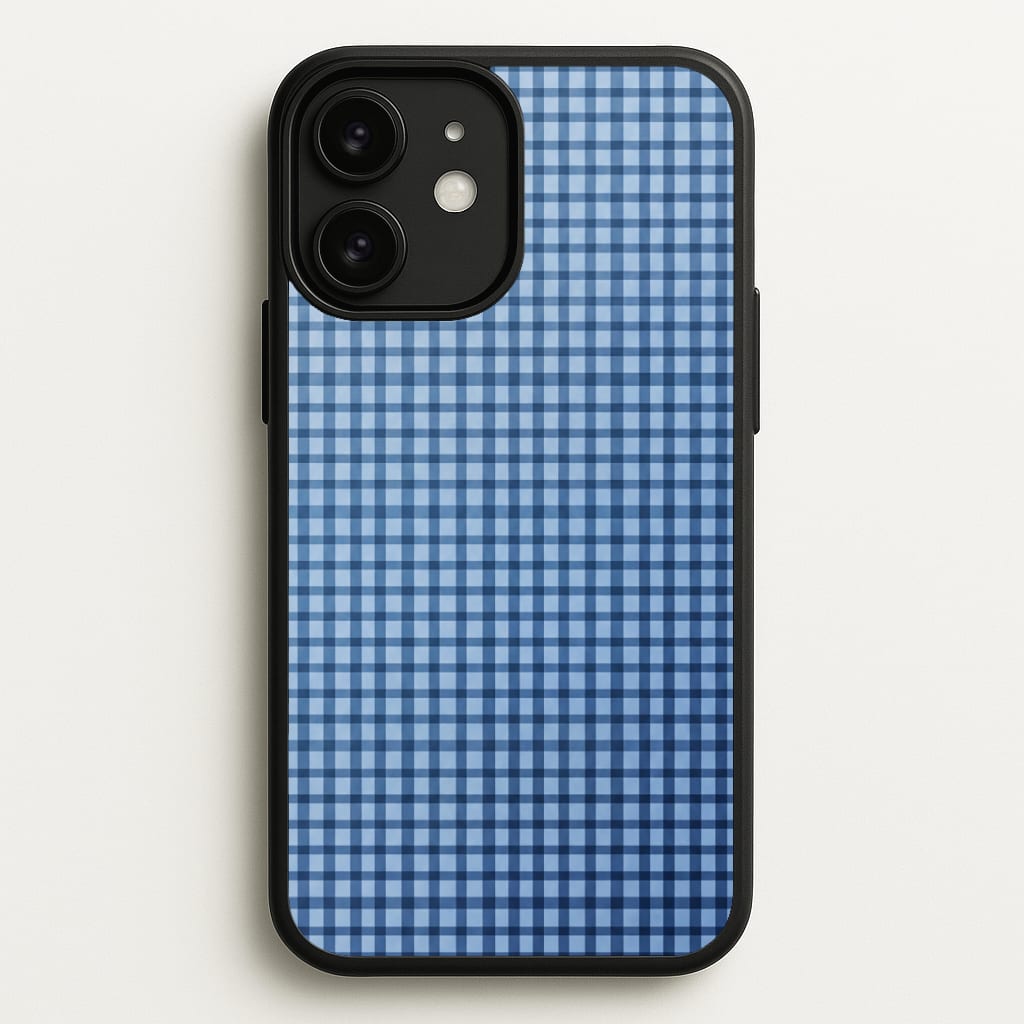 Back to Casics - Blue Gingham Weave Phone Case