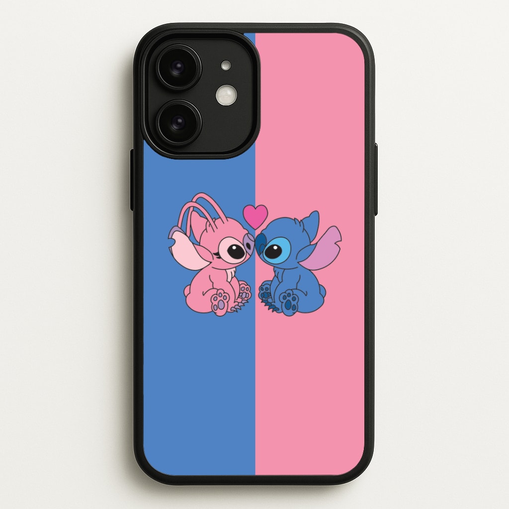Angel And Blue Alien - Pink Alien Phone Case