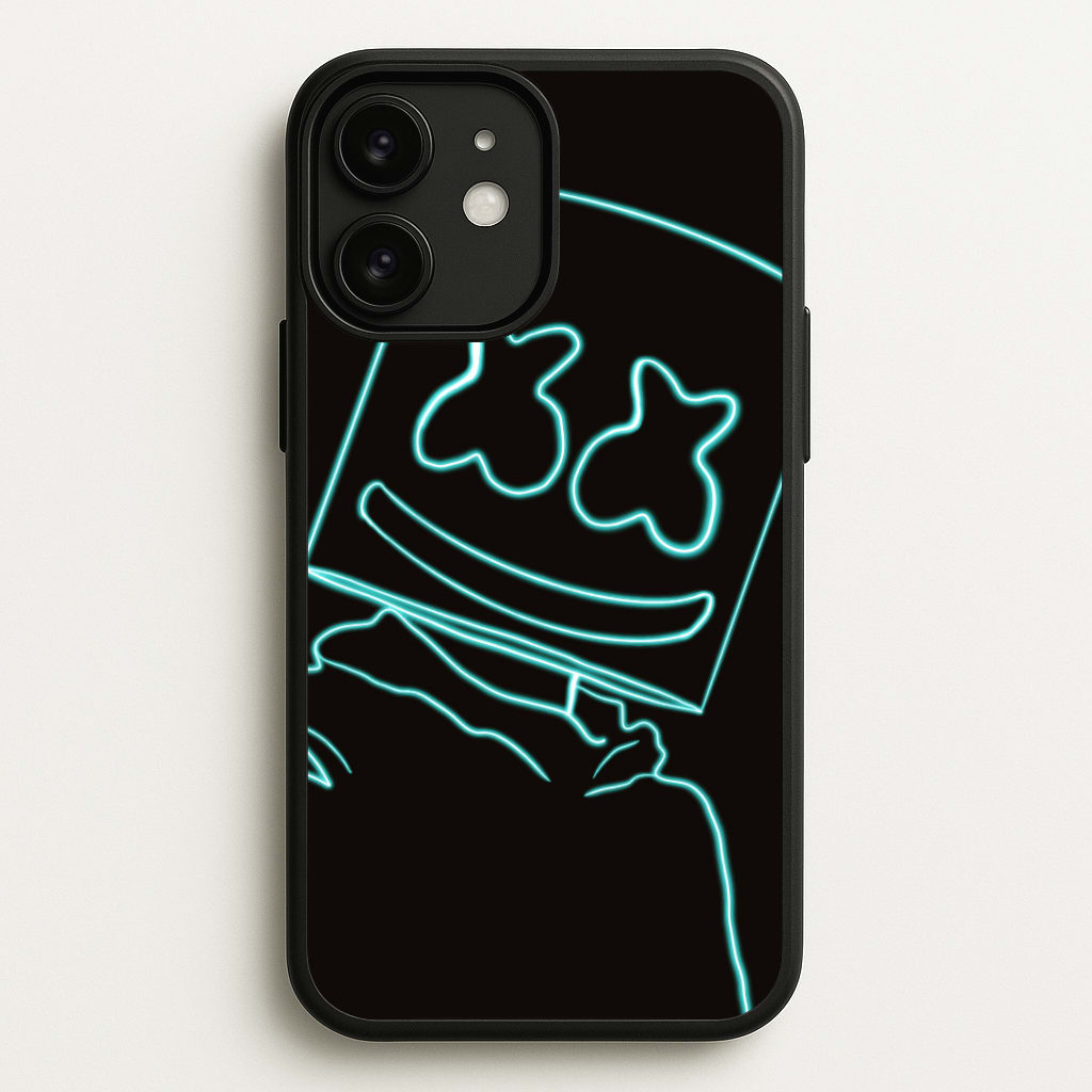 Black White Helmet DJ Neon Phone Case