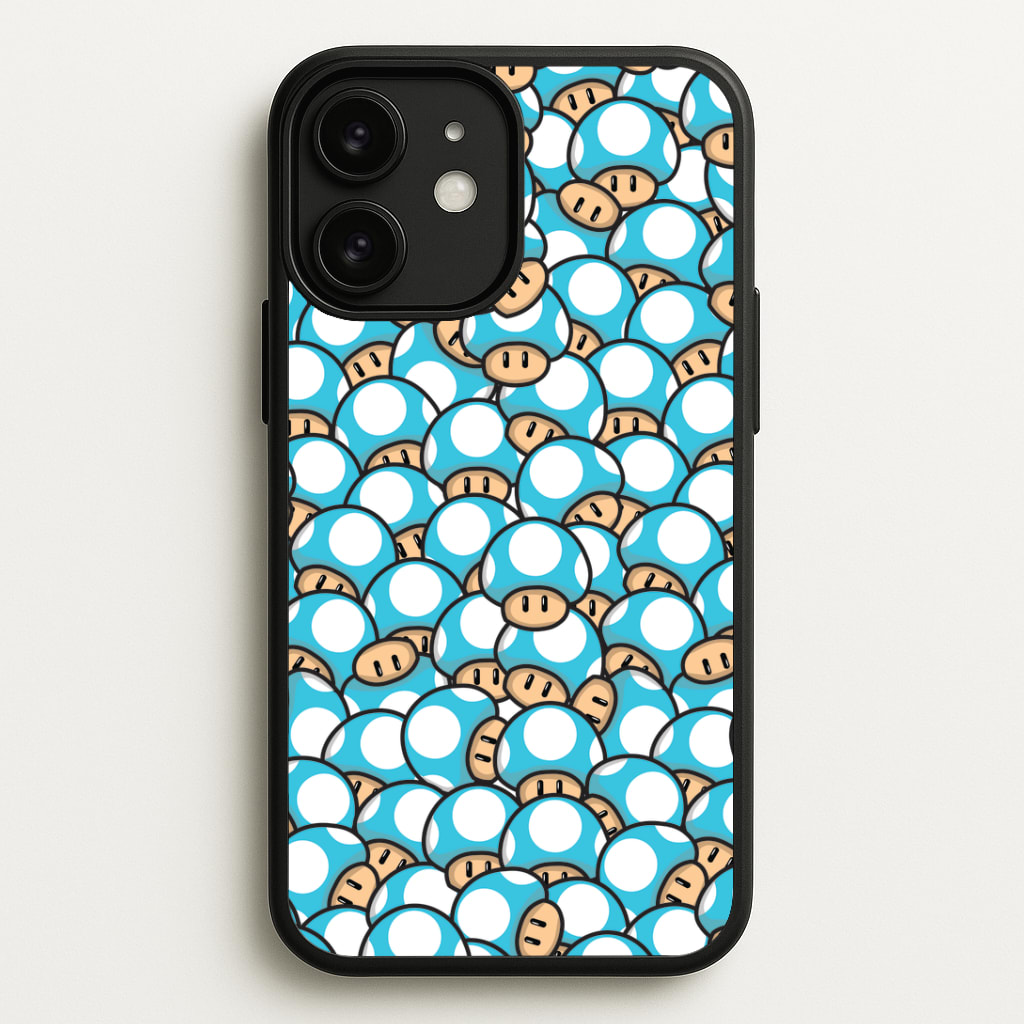 Mushroom Pattern - Light Blue Phone Case