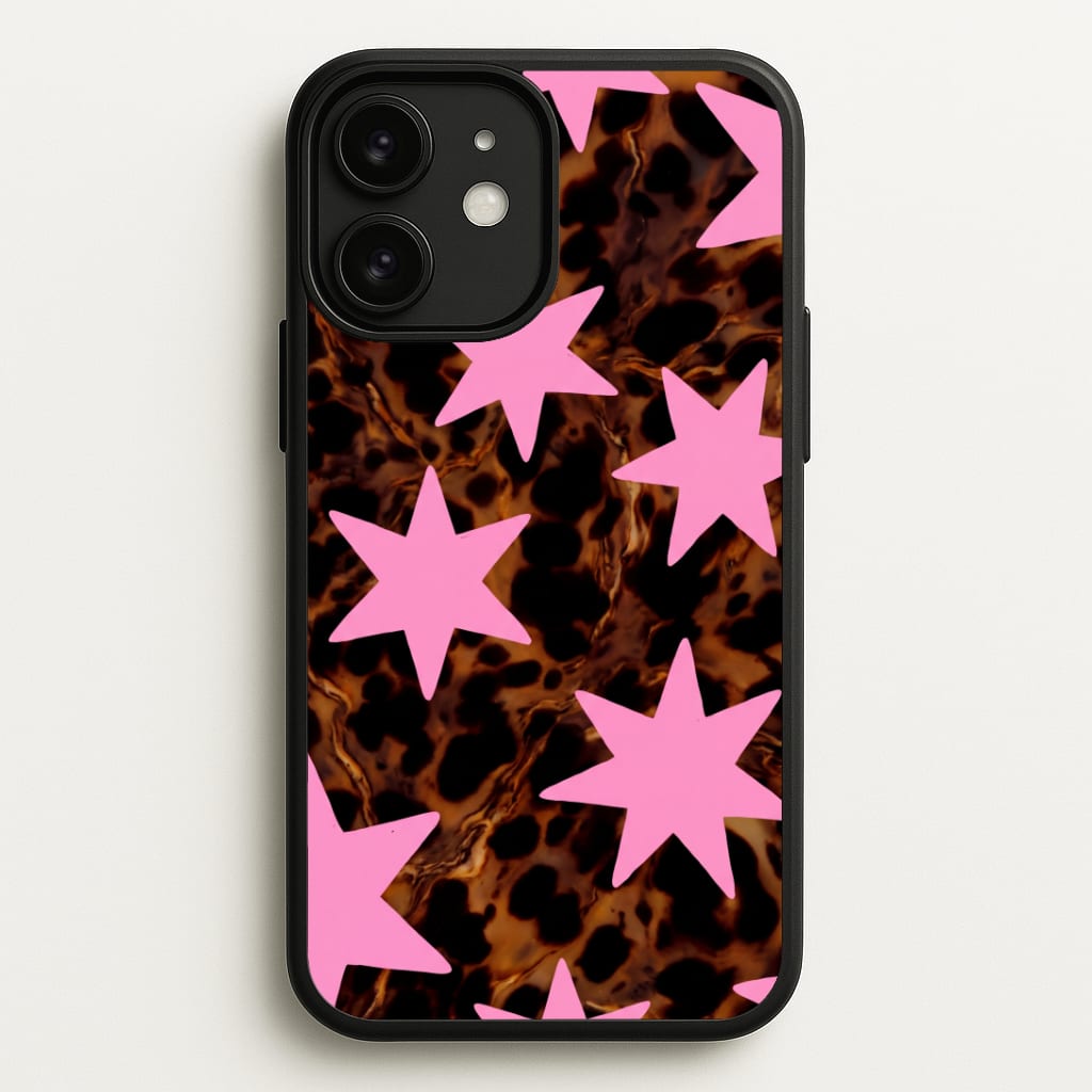 Tortoiseshell Star Scatter - Pink Phone Case