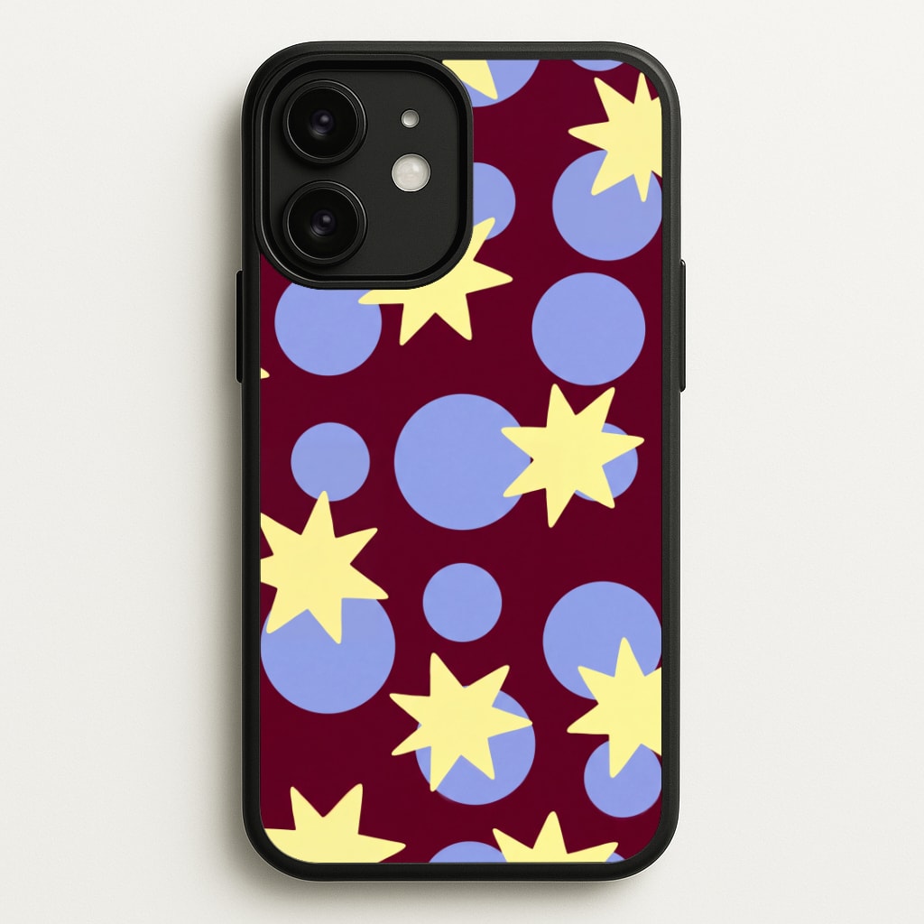 Butter Stars On Burgundy Phone Case