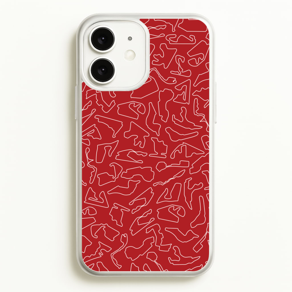 Track Outlines Red Phone Case