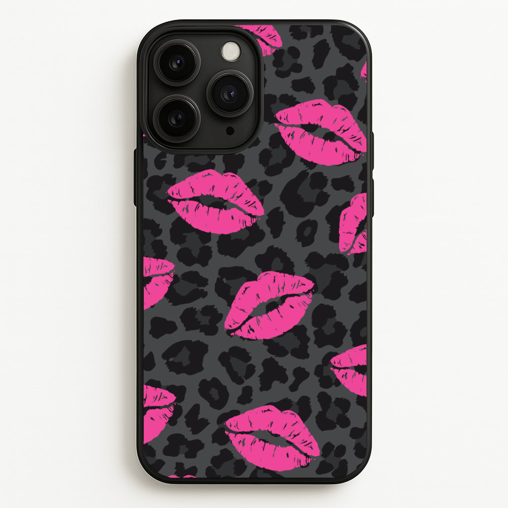 Pink Lipstick Cheetah Print Phone Case