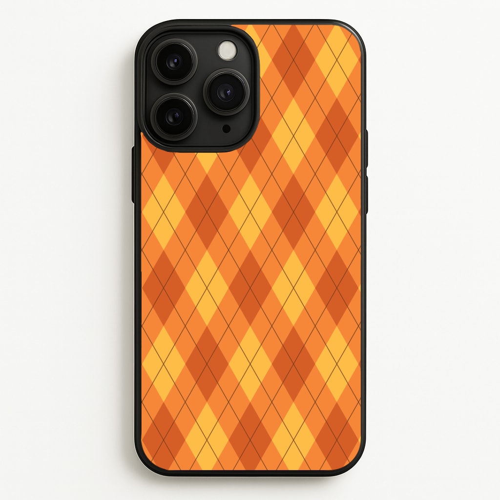 Orange Argyle Pattern Phone Case