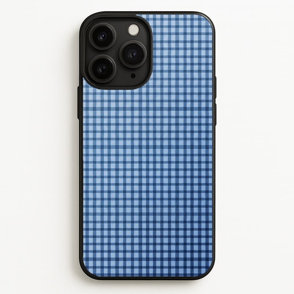 Back to Casics - Blue Gingham Weave Phone Case
