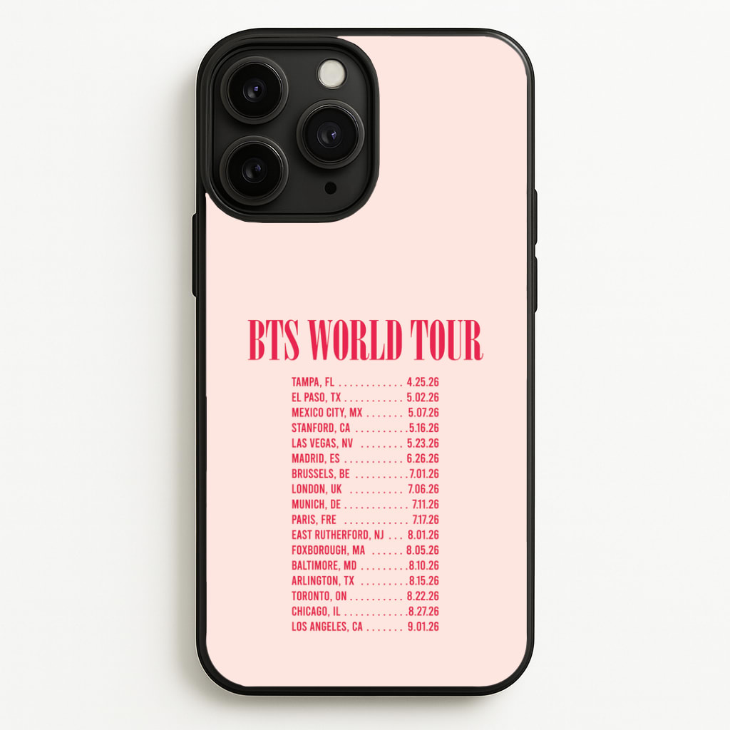 K-Pop Band World Tour List 2026 Phone Case