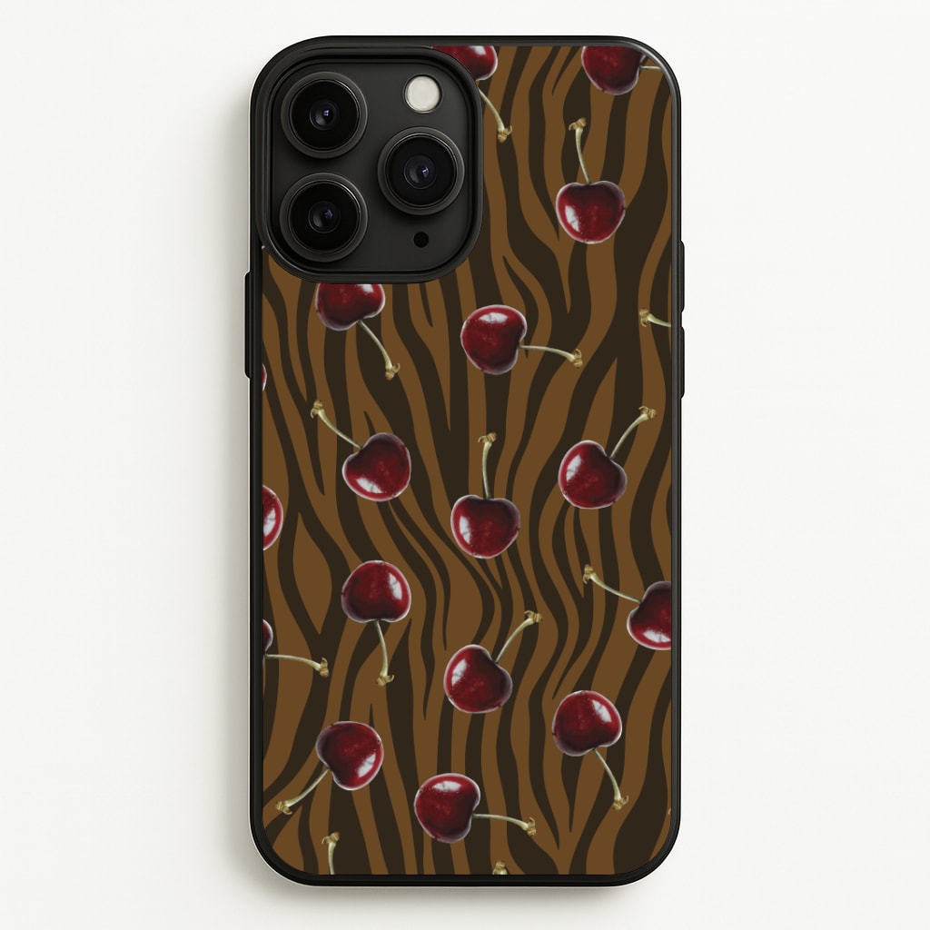 Animal Print With Cherries Pattern Phone Case