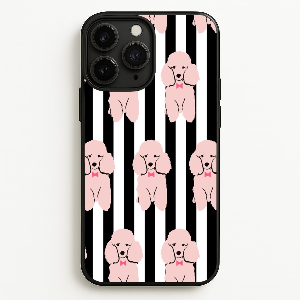 Striped Poodle - Dog Pattern Phone Case