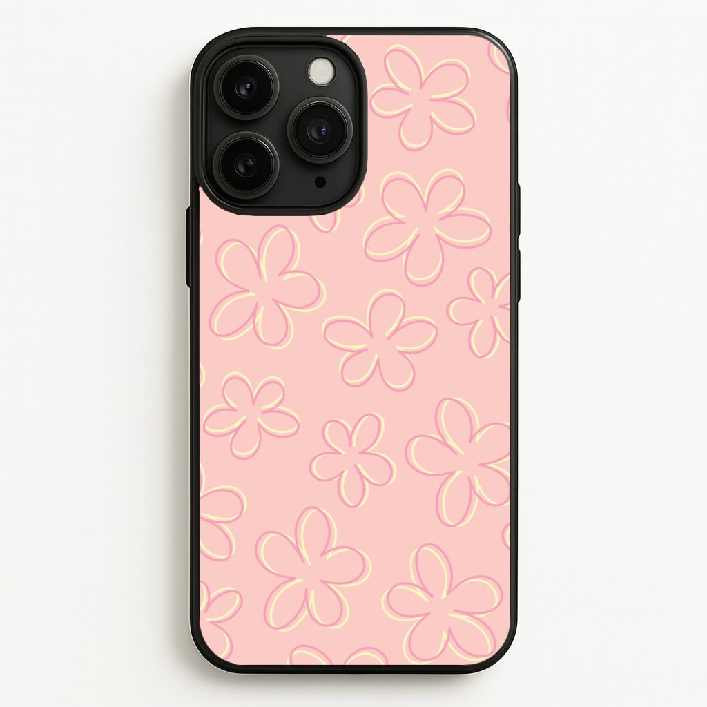 Abstract Flower Outlines Pattern Phone Case