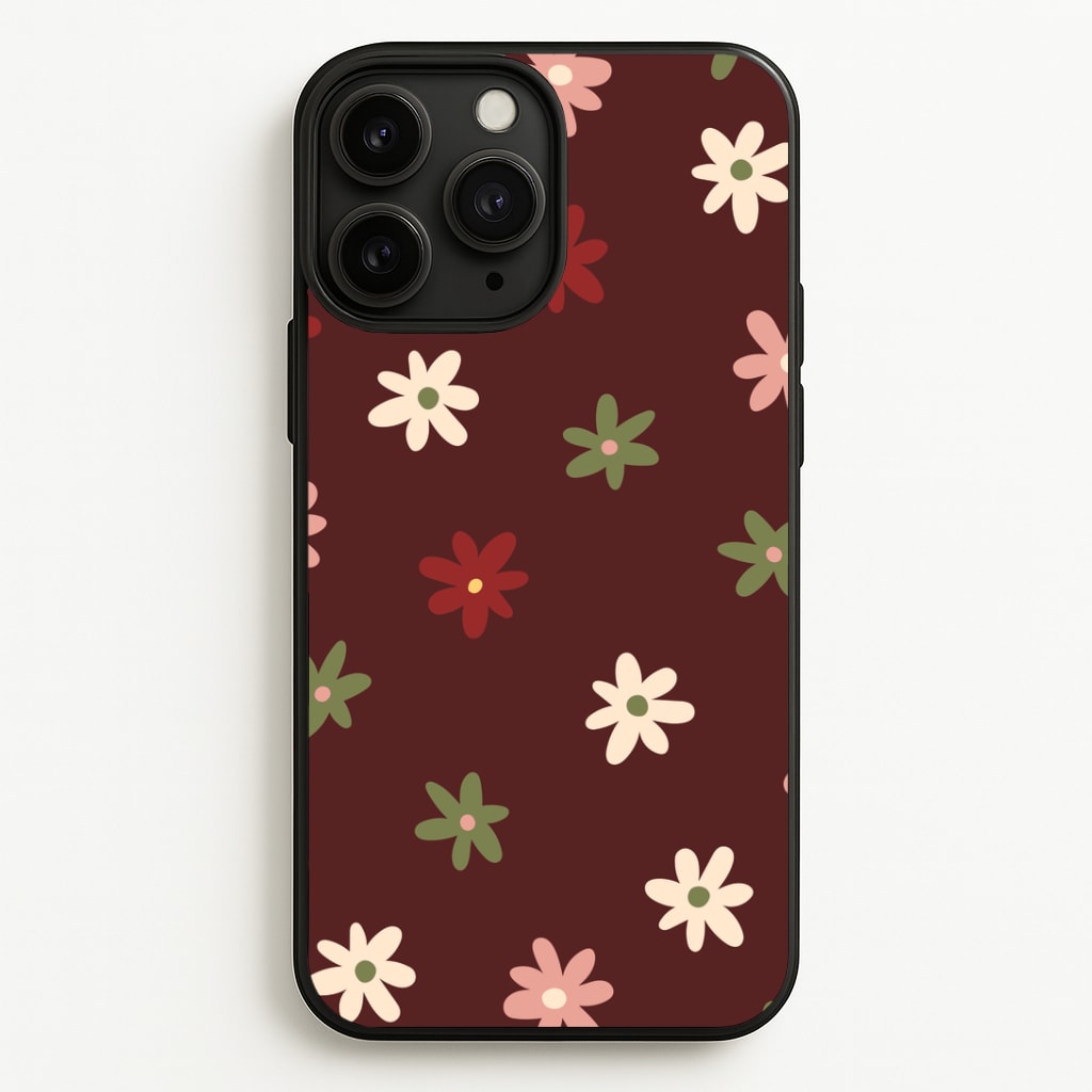 Dark Whimsical Flower Pattern Phone Case