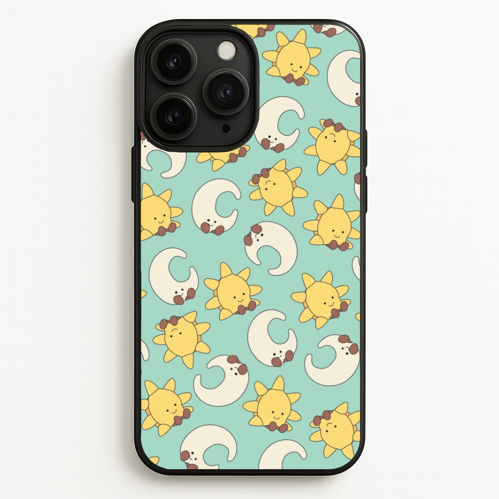 Stars And Moon Pattern - Plushy Phone Case