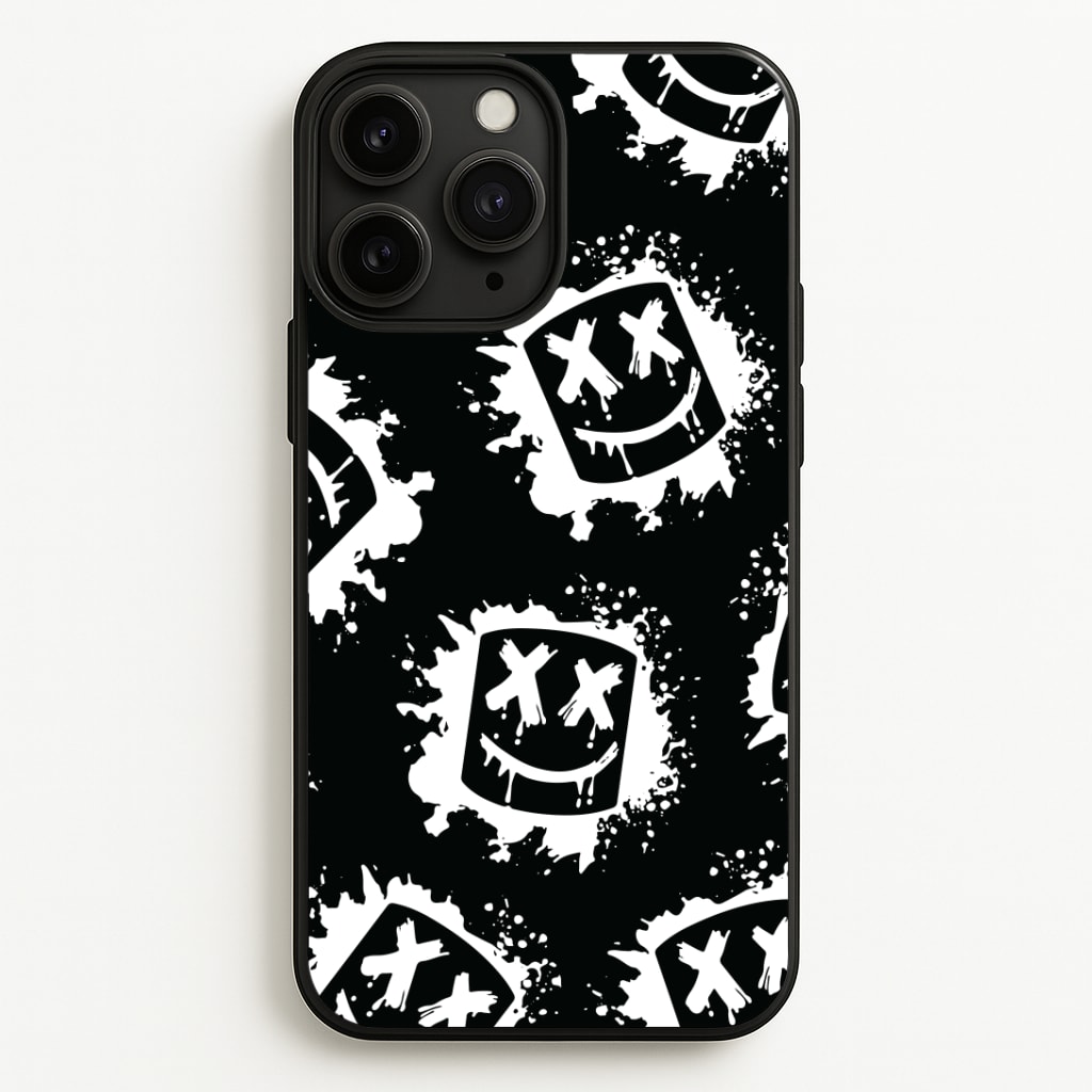 Black And White Helmet DJ Pattern Phone Case