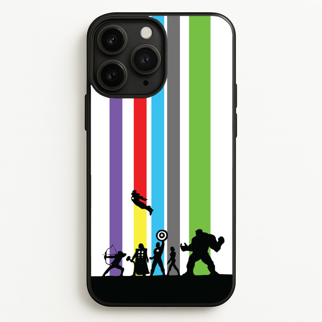 Superhero Team Silhouette Phone Case