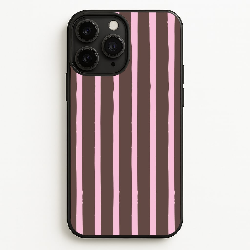 Chocolate & Strawberry Stripes Phone Case