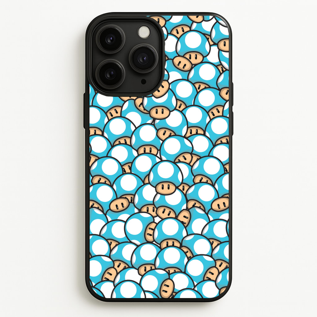 Mushroom Pattern - Light Blue Phone Case