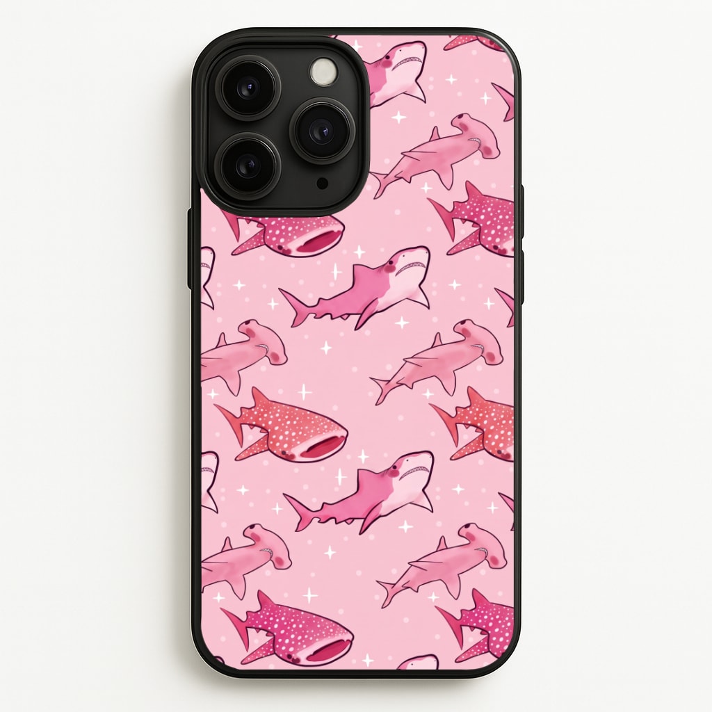 Pink Shark Pattern Phone Case