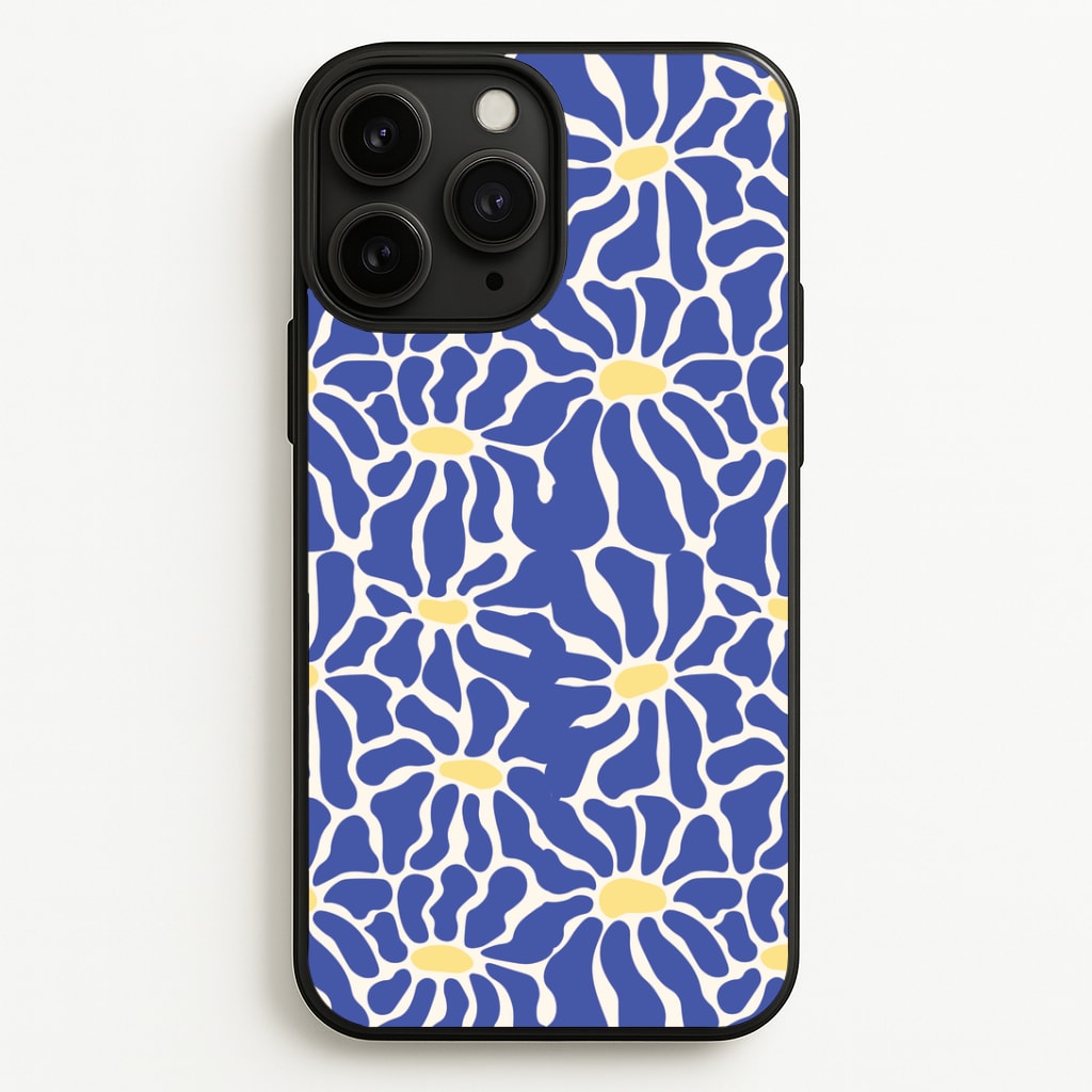 Dark Blue Flowers - Summer Phone Case
