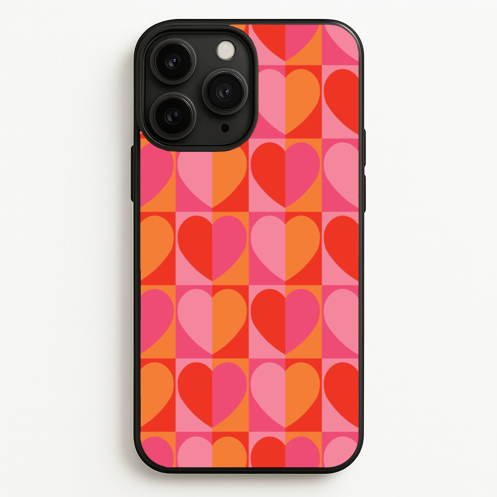 Sunset Hearts Pattern Phone Case