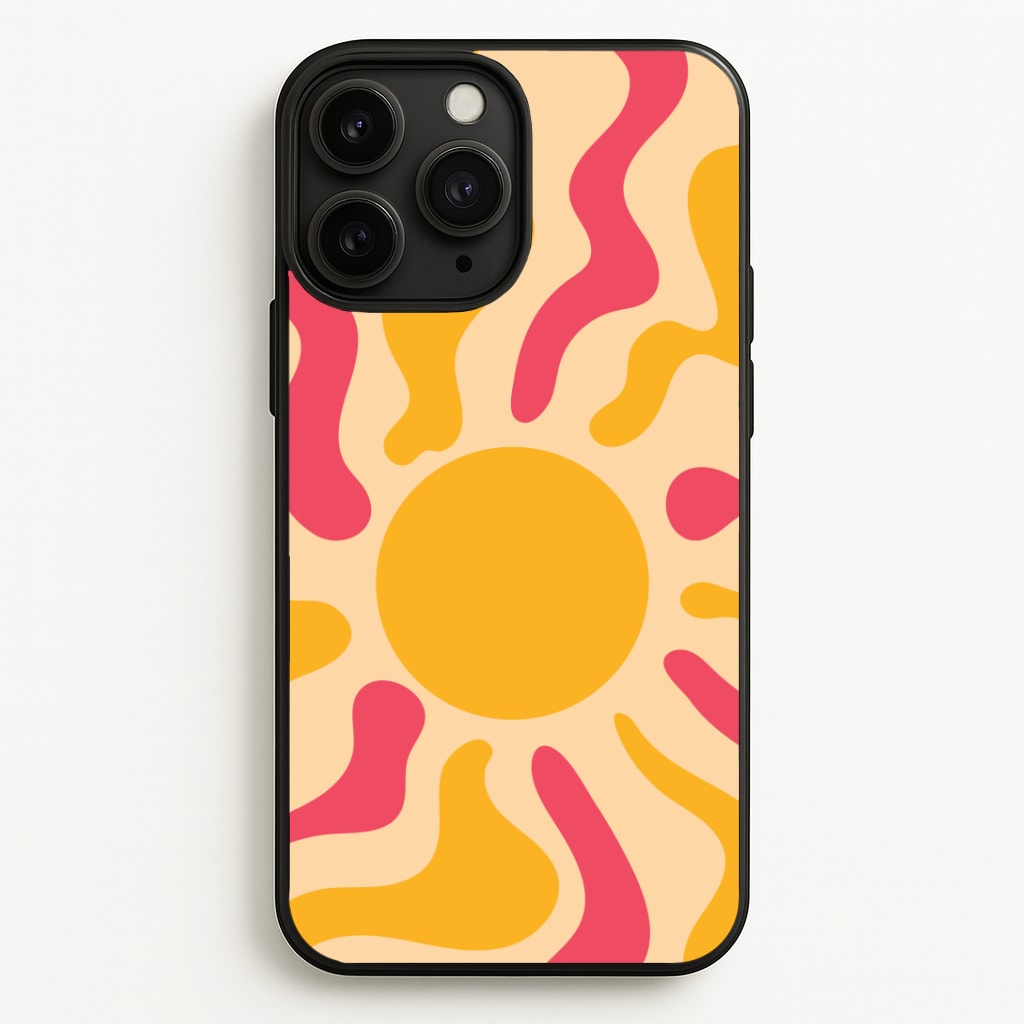 Yellow And Pink Abstract Sun Phone Case