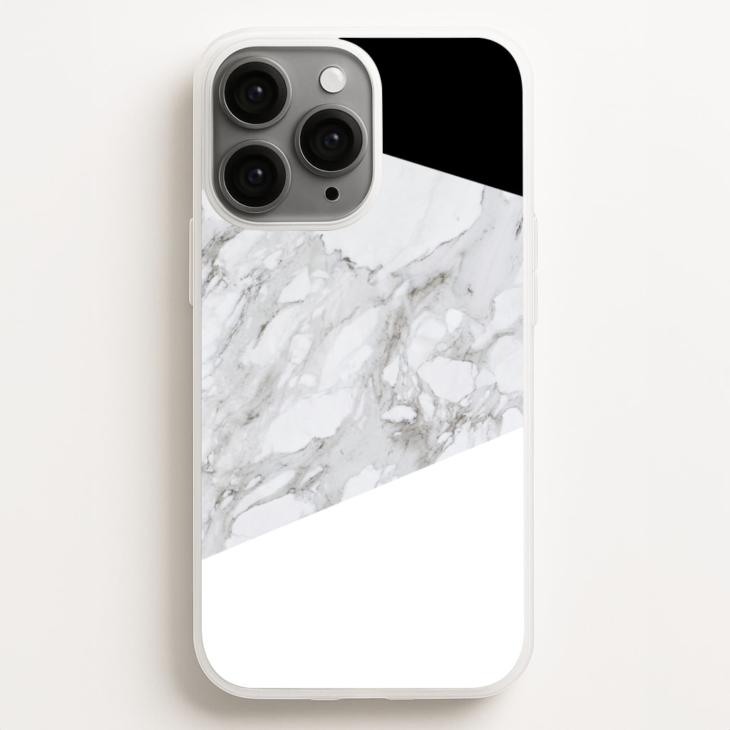 White, Black and Marble Pattern Phone Case