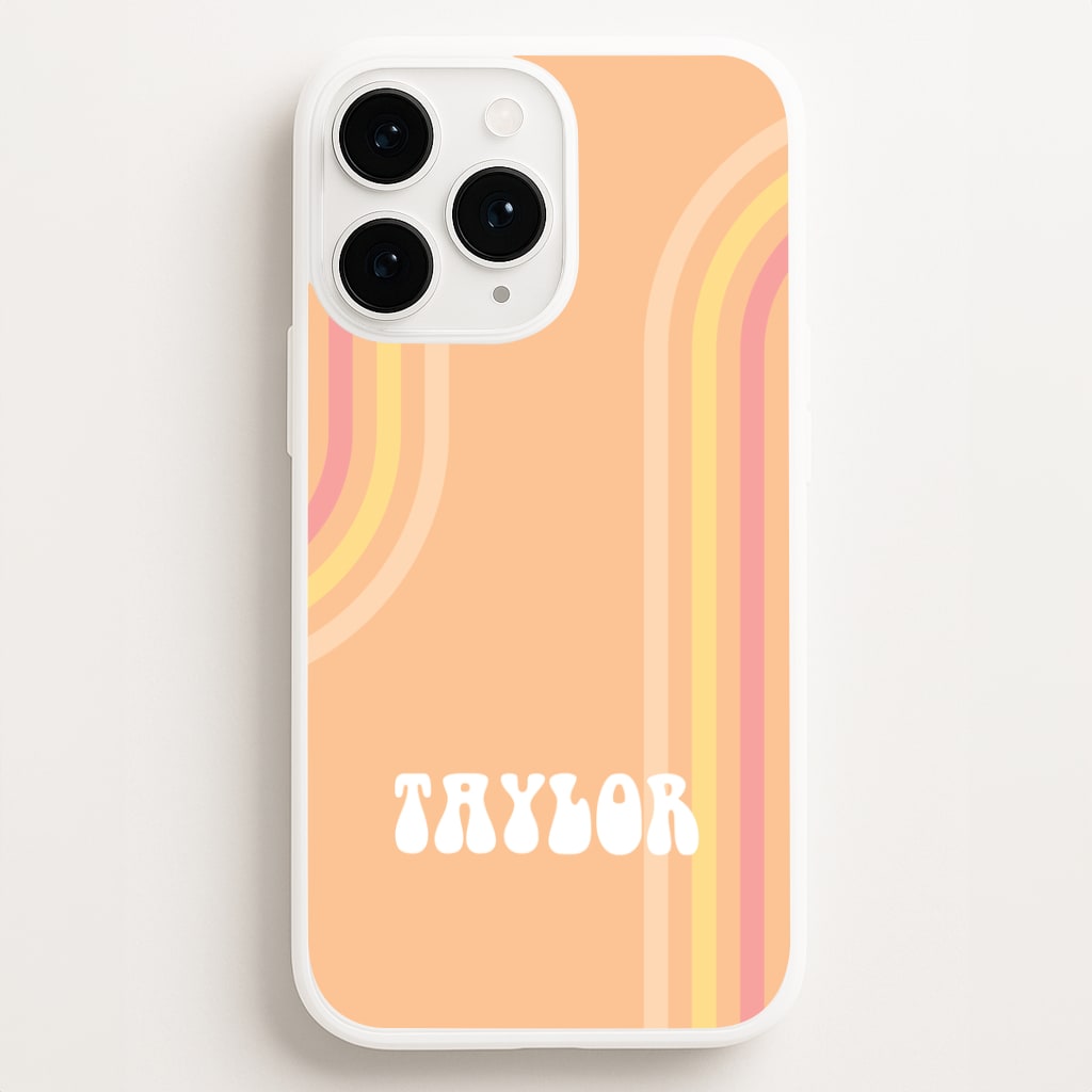Retro Orange Personalised Name Phone Case