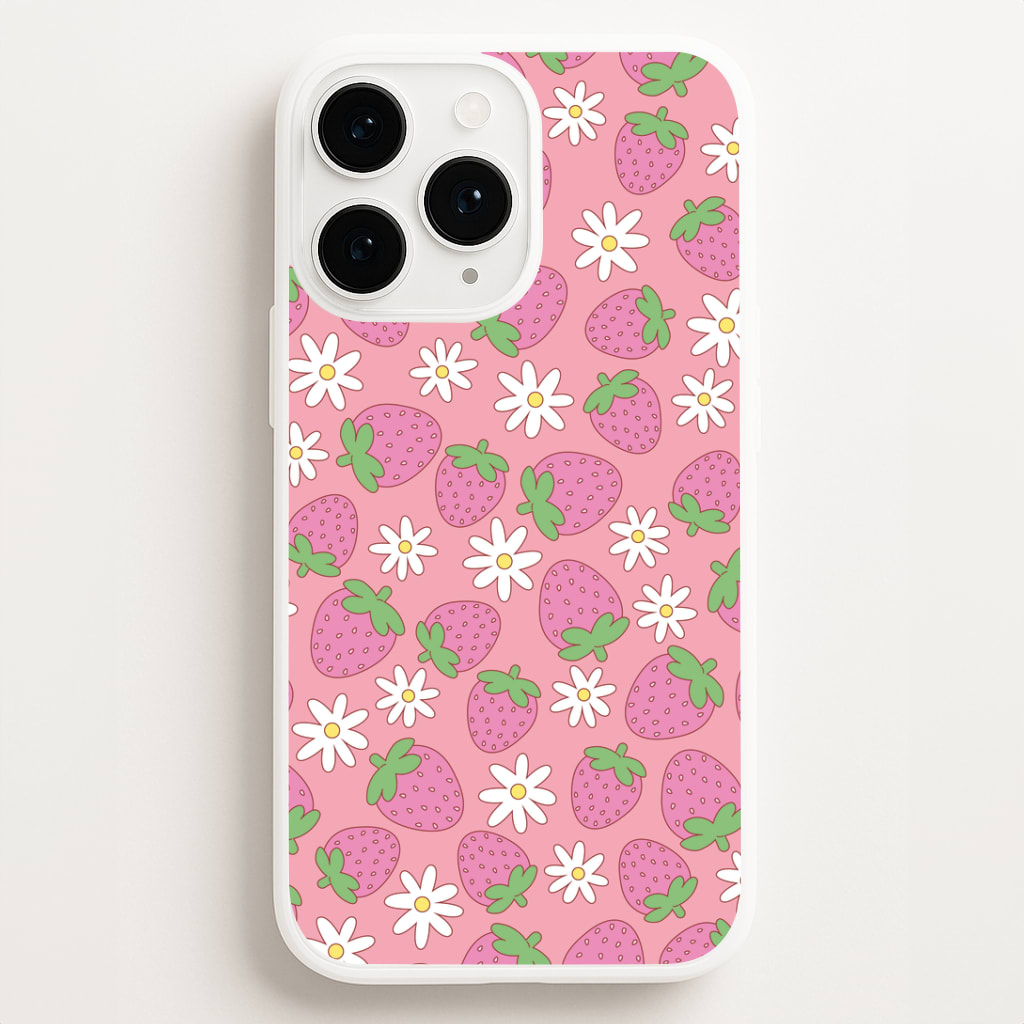Pink Strawberries - Spring Patterns Phone Case