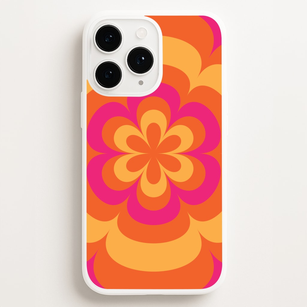 Sunset Trippy Flower Pattern Phone Case
