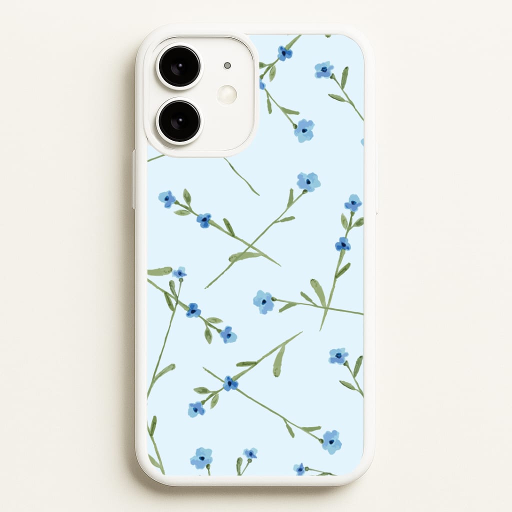 Baby Blue Floral Pattern Phone Case