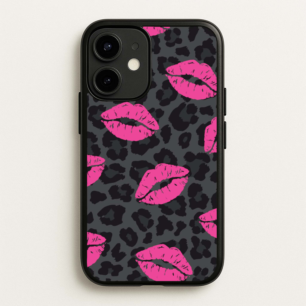 Pink Lipstick Cheetah Print Phone Case