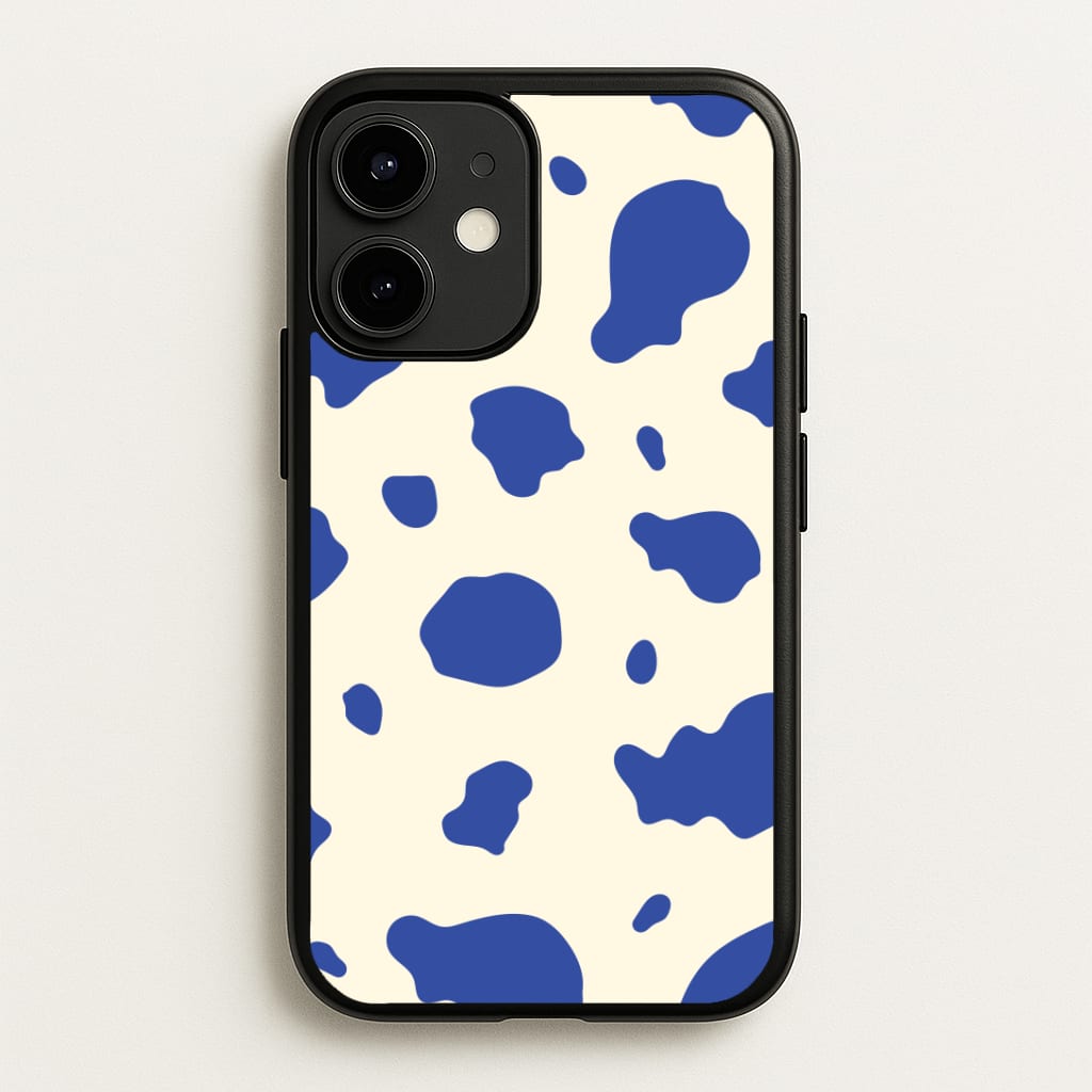 Blue Cow Print Phone Case