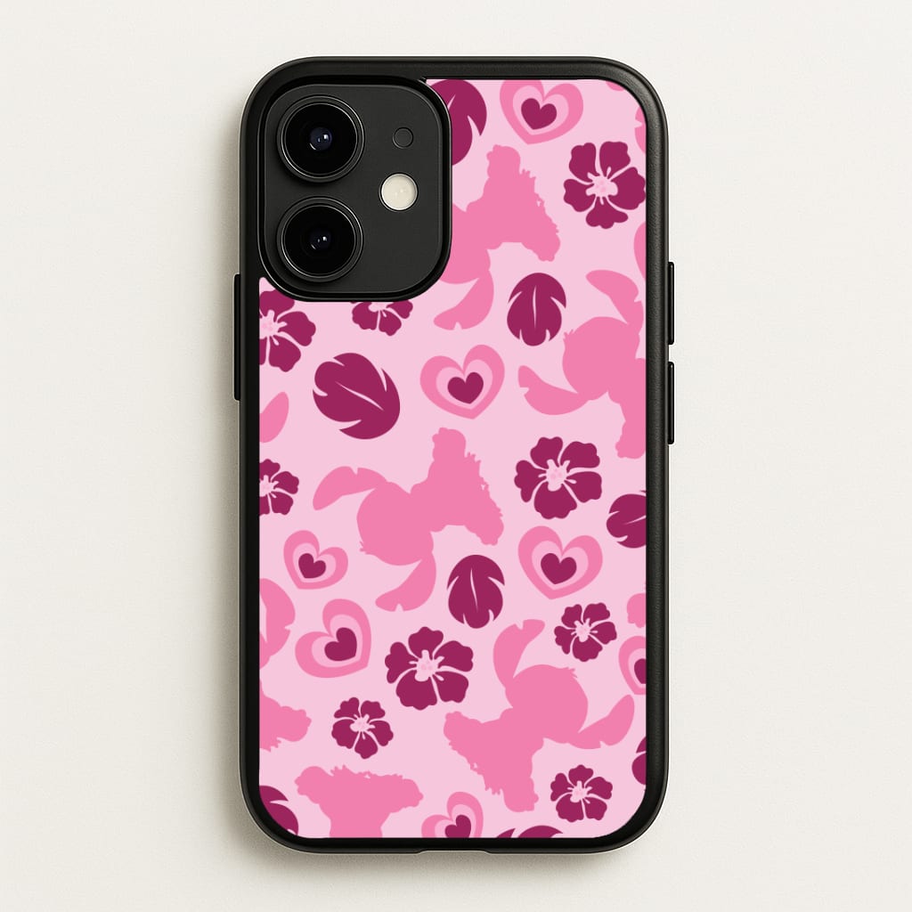 Pink Alien Silhouette Pattern Phone Case