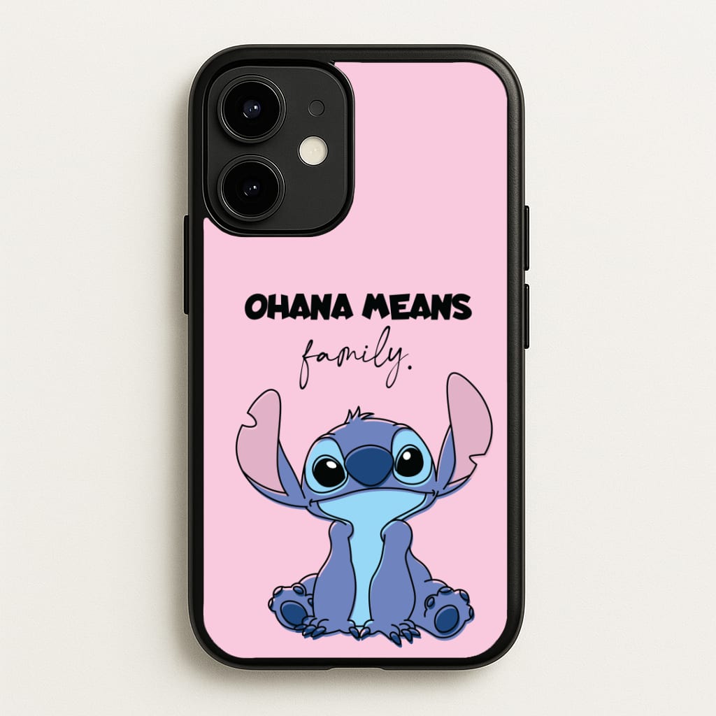 Ohana Means Family Pink Phone Case