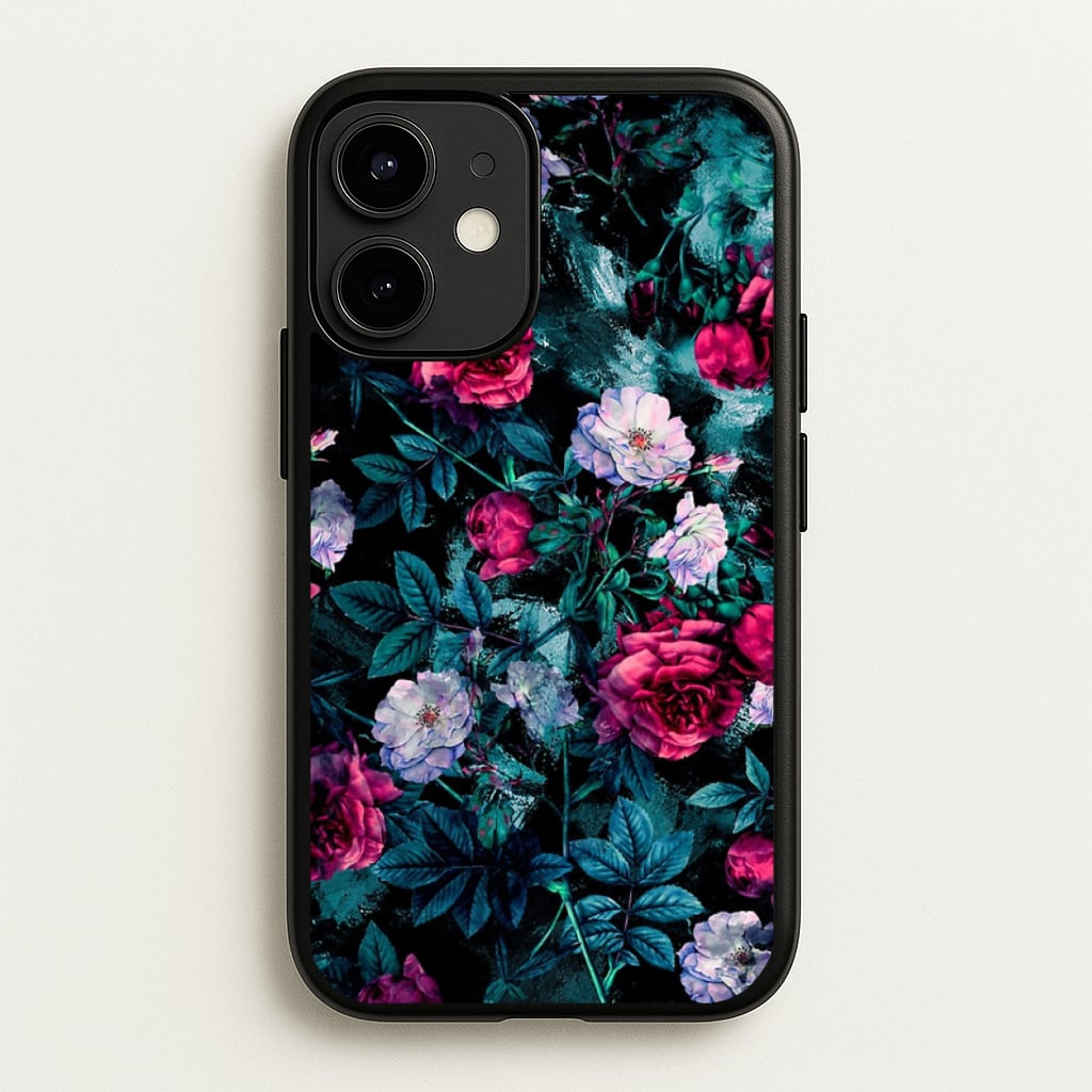 Black Floral Pattern Phone Case