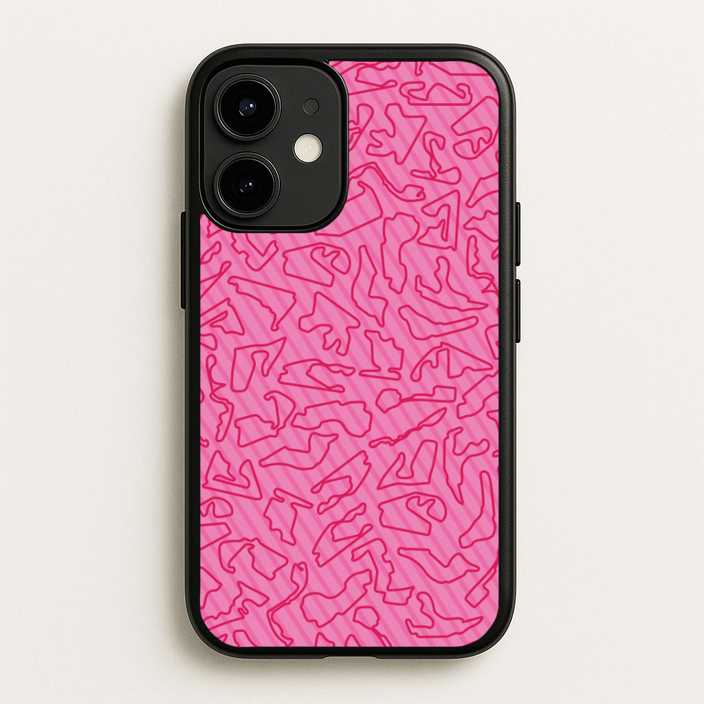 Track Outlines Pink Phone Case