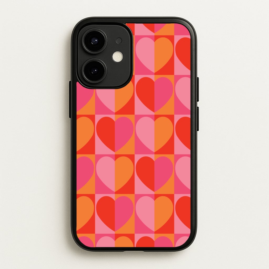 Sunset Hearts Pattern Phone Case
